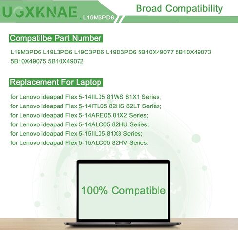 L19M3PD6 L19L3PD6 بطارية الكمبيوتر المحمول لينوفو ideaPad X1 فليكس 5-14IIL05 5-14ITL05 5-14ARE05 5-14ALC05 5-15IIL05 5-15ALC05 81X1 81X2 81X3 82HU 82HT 82HV سلسلة L19C3PD6 L19D3PD6 11. 52 فولت 52.5 وات في الساعة in Kuwait