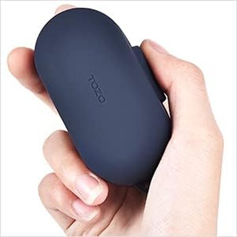 TOZO T12 Protective Silicone Case Shockproof Soft Skin Cover for TOZO T12 Earbuds with Front LED Visible and Keychain Black in Saudi Arabia