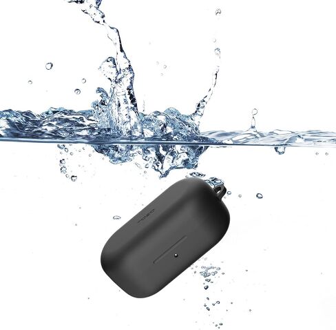 TOZO T12 Protective Silicone Case Shockproof Soft Skin Cover for TOZO T12 Earbuds with Front LED Visible and Keychain Black in Saudi Arabia