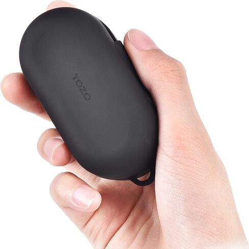 TOZO T12 Protective Silicone Case Shockproof Soft Skin Cover for TOZO T12 Earbuds with Front LED Visible and Keychain Black in Saudi Arabia