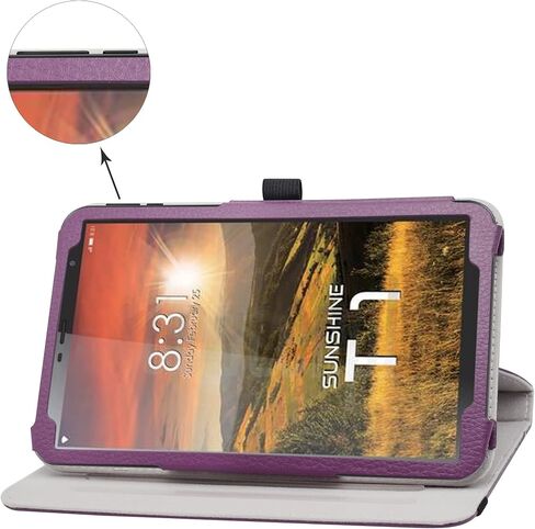Bige for Sunshine T1 Elite Rotating Case,360 Degree Rotary Stand with Cute Pattern Cover for Sunshine T1 Elite Tablet/Foxx T8 Tablet/Scepter 8/Hyudai Hytab Plus 8WB1 8" Tablet,Purple in Saudi Arabia
