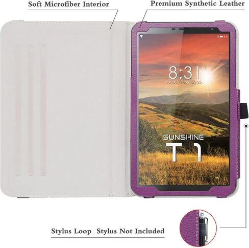 Bige for Sunshine T1 Elite Rotating Case,360 Degree Rotary Stand with Cute Pattern Cover for Sunshine T1 Elite Tablet/Foxx T8 Tablet/Scepter 8/Hyudai Hytab Plus 8WB1 8" Tablet,Purple in Saudi Arabia