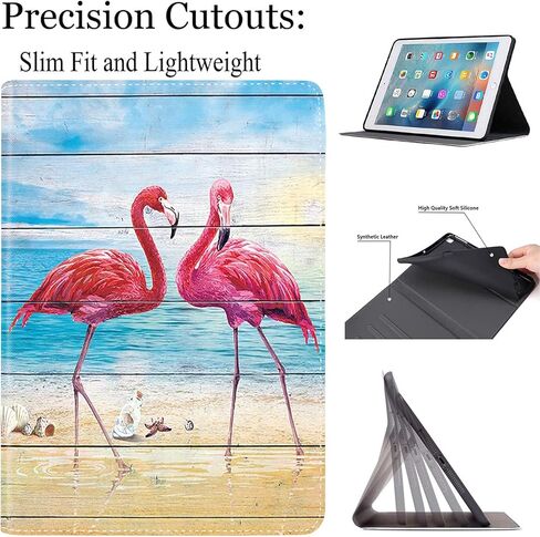 حافظة لجهاز iPad 9th / 8th / 7th Generation (2021/2020/2019) 10.2 بوصة/iPad Air 10.5 بوصة 2019 / iPad Pro 10.5 بوصة، غطاء جلدي ذكي مع تنبيه/غفو تلقائي، علم أمريكي أزرق رفيع in Kuwait