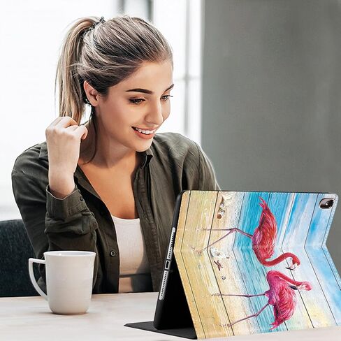 حافظة لجهاز iPad 9th / 8th / 7th Generation (2021/2020/2019) 10.2 بوصة/iPad Air 10.5 بوصة 2019 / iPad Pro 10.5 بوصة، غطاء جلدي ذكي مع تنبيه/غفو تلقائي، علم أمريكي أزرق رفيع in Kuwait