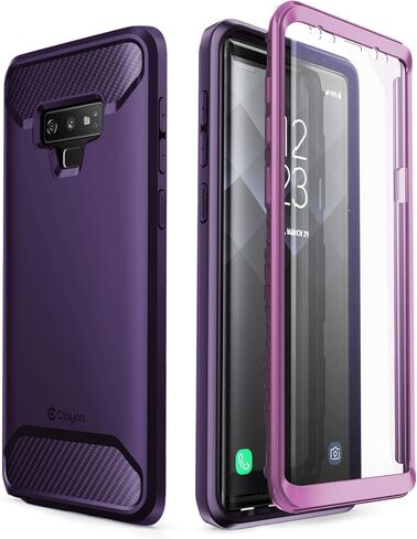 Clayco Xenon Series Case for Samsung Galaxy Note 9 (2018 Release), Full-Body Rugged Case with Built-in 3D Curved Screen Protector (Black) in Saudi Arabia