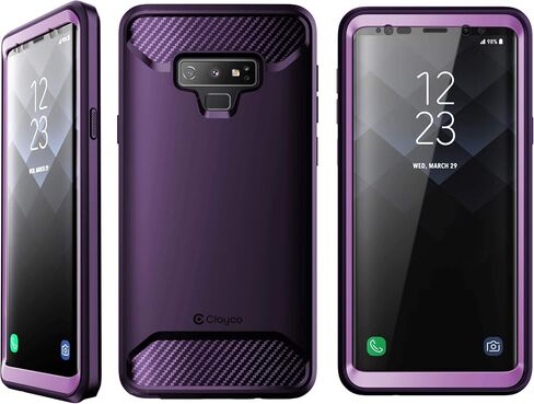Clayco Xenon Series Case for Samsung Galaxy Note 9 (2018 Release), Full-Body Rugged Case with Built-in 3D Curved Screen Protector (Black) in Saudi Arabia