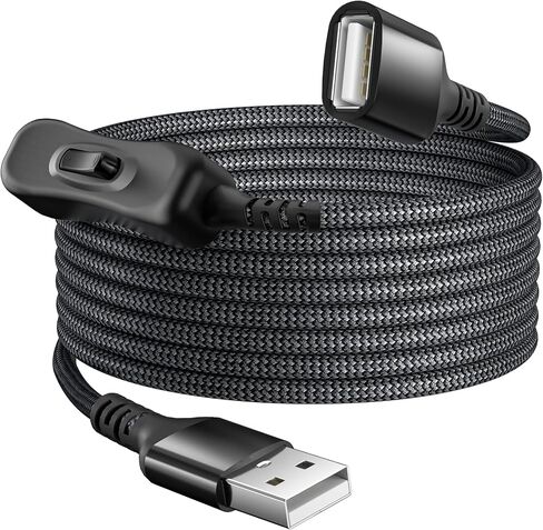 itramax USB تشغيل / إيقاف التبديل كابل 10FT، USB ذكر إلى أنثى تمديد الحبل مع التبديل ترقية تبديل تحكم كابل تبديل الطاقة للكمبيوتر، التلفزيون، Carplay، شرائط LED، مصباح مكتب LED، مروحة، نظام iOS، الضوء in Kuwait