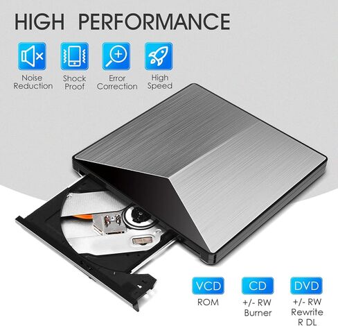 محرك أقراص Blu-ray خارجي USB 3.0 نوع C قابل للحمل BD-RE ROM CD/DVD ناسخ ثلاثي الأبعاد مشغل القرص RW محرك الأقراص الضوئية للكمبيوتر المكتبي Laptp مع نظام التشغيل Windows 7/8/10/11 MacBook Air Pro Mac in Kuwait