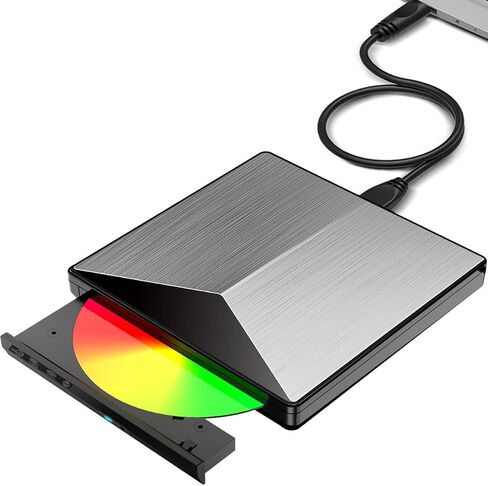 محرك أقراص Blu-ray خارجي USB 3.0 نوع C قابل للحمل BD-RE ROM CD/DVD ناسخ ثلاثي الأبعاد مشغل القرص RW محرك الأقراص الضوئية للكمبيوتر المكتبي Laptp مع نظام التشغيل Windows 7/8/10/11 MacBook Air Pro Mac in Kuwait