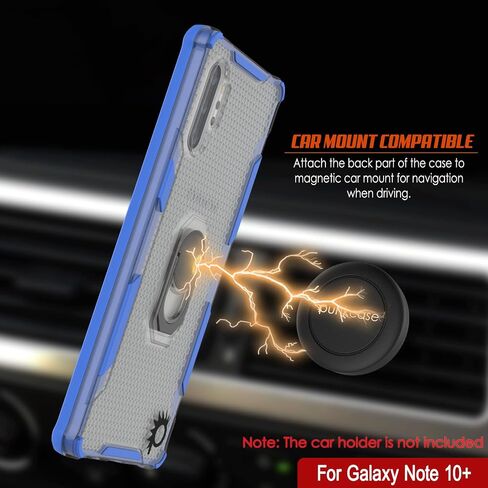Punkcase Galaxy Note 10 Plus Case [Magnetix 2.0 Series] Clear Protective TPU Cover W/Kickstand, Ring Grip Holder & Metal Plate for Magnetic Car Phone Mount for Galaxy Note10+ Plus (6.8") [Black] in Saudi Arabia