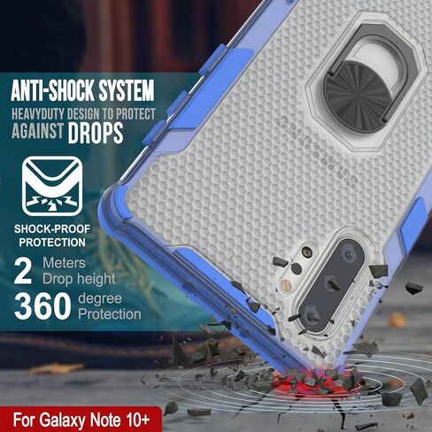 Punkcase Galaxy Note 10 Plus Case [Magnetix 2.0 Series] Clear Protective TPU Cover W/Kickstand, Ring Grip Holder & Metal Plate for Magnetic Car Phone Mount for Galaxy Note10+ Plus (6.8") [Black] in Saudi Arabia