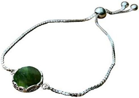 Recycled Early 1900's Purple Medicine Bottle Glass and Sterling Silver Botanical Series Adjustable Slider Bracelet in Kuwait