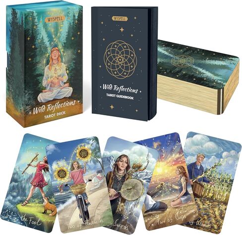 Wyspell Tarot Kit Includes Gold Tarot Cards with Guide Book, a Tarot Cloth, a Tarot Bag, a Tarot Journal, and a Classic Tarot Deck Holder - Beautiful Tarot Cards for Beginners Kit in Saudi Arabia