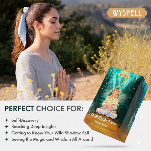 Wyspell Tarot Kit Includes Gold Tarot Cards with Guide Book, a Tarot Cloth, a Tarot Bag, a Tarot Journal, and a Classic Tarot Deck Holder - Beautiful Tarot Cards for Beginners Kit in Saudi Arabia