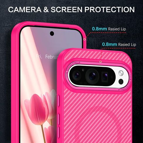 BENTOBEN Carbon Fiber for Google Pixel 9 Pro XL Case [Compatible with MagSafe] Magnetic Pixel 9 Pro XL Case Slim Thin Smooth Shockproof Women Men Phone Cover for Google Pixel 9 Pro XL 6.8", Black in Saudi Arabia