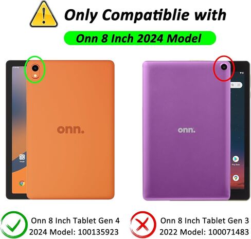 Caweet Case for Onn. 8 Inch Tablet Gen 4 (2024 Model: 100135923) - Premium Leather Folio Protective Stand Cover with Magnetic Closure, Lilac Marble in Kuwait