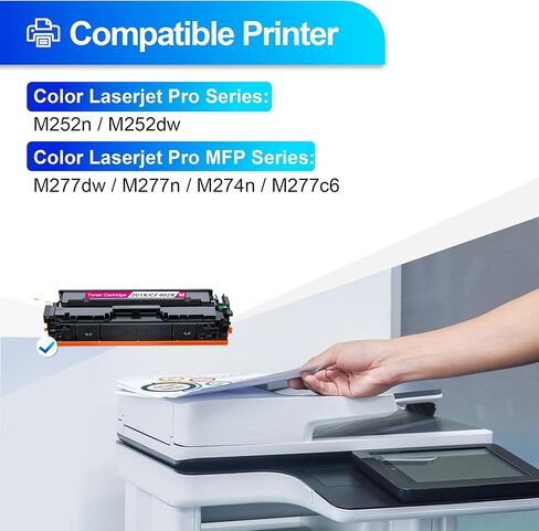 خراطيش حبر 201X مكونة من 4 عبوات عالية الإنتاجية 201A - تعمل مع طابعة HP Color Laserjet Pro MFP M277dw MFP M252dw؛ طابعة ليزر جيت برو MFP M277 M252 الملونة in Kuwait