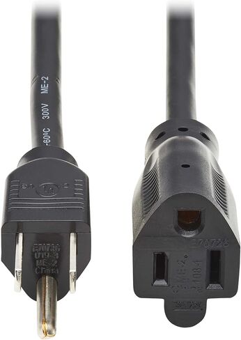 سلك تمديد الطاقة القياسي من Tripp Lite، 10 أقدام / 3 أمتار، 13 أمبير 120 فولت، 16 AWG، مقابس NEMA 5-15P إلى 5-15R، مدرج في قائمة UL، ضمان الشركة المصنعة (P022-010-13A) in Kuwait