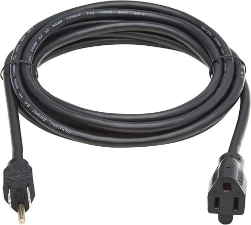 سلك تمديد الطاقة القياسي من Tripp Lite، 10 أقدام / 3 أمتار، 13 أمبير 120 فولت، 16 AWG، مقابس NEMA 5-15P إلى 5-15R، مدرج في قائمة UL، ضمان الشركة المصنعة (P022-010-13A) in Kuwait