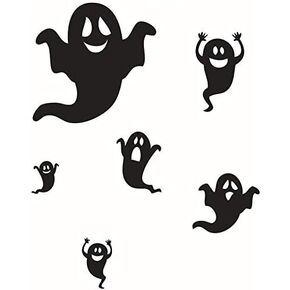 DNVEN Halloween Happy Little Ghosts Funny Monsters Scream Wall Decals Window Stickers Halloween Decorations for Kids Rooms Nursery Party 27 inches x 33 inches