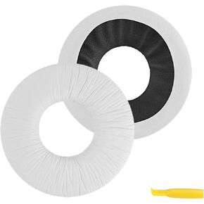 Geekria QuickFit Leatherette Replacement Ear Pads for Sony MDR-V150 V200 V250 V300 V400 ZX100 ZX110 ZX110NC ZX220BT ZX300 ZX310 ZX330BT Headphones Ear Cushions, Headset Earpads (White)