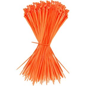 WALWAL 8 inch Cable Ties, Easy-Use Cable Management for Home, Office, and Outdoors(100 Pcs, Orange)