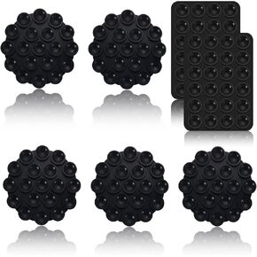 LUTER 7pcs Silicone Suction Cup Phone Holders, Multipurpose Suction Phone Case Adhesive Suction Cup Phone Adhesive Mount Phone Suction Mount for Mobile Phones (Black)