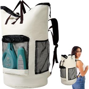 Laundry Backpack Bag,with 3 Pockets,for Dorm, Apartment and Laundromat, Laundry Duffle Bag for Travel,Beach,Camping in Saudi Arabia