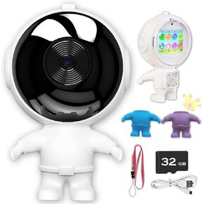 Kids Camera for Boys and Girls，Digital Camera for Kids Toy Gift，Astronaut Camera with Video Games, Christmas Birthday Toy Gifts for Toddler Age 4 5 6 7 8 9 10 with 32GB SD Carde（Gold）