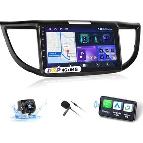 UNITOPSCI 4G+64G Android Car Stereo Radio for Honda CRV 2012-2016 Wireless CarPlay Android Auto Bluetooth 5.0 GPS 9 Inch 1280 * 720 Touchscreen DSP 32 EQ FM/RDS WiFi SWC Backup Camera Mic