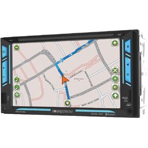 Soundstream VRN-64HBL - 6.2 Inch Navigation Bluetooth Double Din Car Stereo, Adroid Phonelink GPS AM/FM Car Radio Receiver with DVD/CD USB/SD Media Playback
