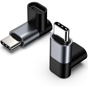 RIIPOO USB C Extender Adapter 90 Degree, 20Gbps PD100W 4K@60Hz Low-Profile Male to Female Extension Adapter Converter Cable for iPhone 15/15 Pro Max, Switch,Fast Charging & Data Transfer - 2 Pack