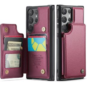 حافظة Kowauri لهاتف Samsung Galaxy S24 Ultra، حافظة محفظة من جلد البولي يوريثان للنساء والرجال مع فتحة حامل بطاقة RFID وإغلاق مغناطيسي وغطاء هاتف واقٍ مضاد للصدمات لهاتف Galaxy S24 Ultra (أسود) in Kuwait