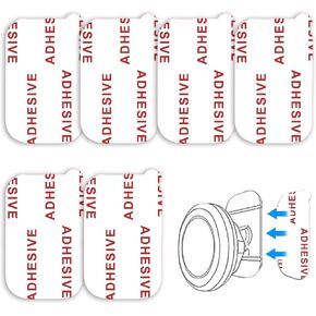 6 Pack Very High Bond [Easy to Peel Off] Rectangle Sticky Adhesive Replacement Kit for Magnetic Car Dashboard Phone Mount Base Sticker Parts Double Side Tape Adhesive Pads (White)