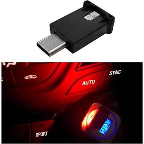 2 PCS USB Type C LED Ambient Light, 8 Colors RGB Dynamic Gradient Brightness Interior Atmosphere Lamp, Mini Adjustable Car Accessories Replace Lighting Parts for Home Laptop
