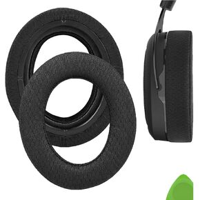 Geekria Comfort Mesh Fabric Replacement Ear Pads for Corsair HS70 PRO, HS60 PRO, HS50 PRO Headphones Ear Cushions, Headset Earpads, Ear Cups Cover Repair Parts (Black)