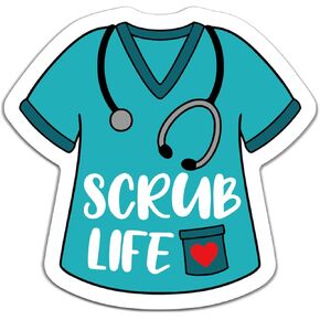 YAZMEEN 20 Pcs Funny Nurse Stickers 2.5" Scrub Life Nursing Stickers Decals for Water Bottle Laptop Phone Envelope Funny Work Accessories for RN CNA LPN Nurse Doctor Assistant Student Medical Staff