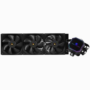 Frozen Prism 360 Black AIO Water Cooler,Liquid CPU Cooler, 3×120mm PWM Fans Water Cooling System,1850RPM High Speed,Compatible with AMD/AM4/AM5