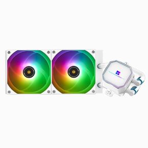 Frozen Prism 240 White ARGB AIO Water Cooler,Liquid CPU Cooler, 2×120mm PWM Fans Water Cooling System,1850RPM High Speed,Compatible with AMD/AM4/AM5 & Intel LGA115X/1200/1366/20XX/1700