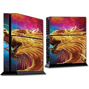 MightySkins Skin Compatible with Sony Playstation 4 PS4 Console wrap Sticker Skins The Golden Dragon