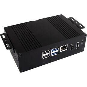 waveshare Multi-Functional All-in-one Mini-Computer Kit Designed for Raspberry Pi 5,Aluminum Alloy Case+Pi5 HDMI and Type-C Adapter+PCIe to M.2 Board