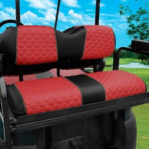 Roykaw Golf Cart Seat Covers Kit for Aftermarket Rear Seat, for Common Seat Cushion, Marine Grade Vinyl Material/More Soft and Comfortable, Breathable & Easy to Clean