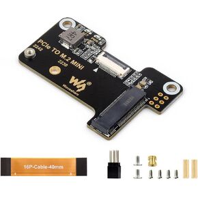 PCIe to M.2 Mini Adapter for Raspberry Pi 5, Support NVMe Protocol M.2 Solid State Drive, Compatible with 2230/2242 M.2 SSD Support Gen2 and Gen3 Modes, Support Booting PI5 from Solid State Drive