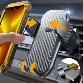LISEN Car Phone Holder Mount 2023 Upgraded Car Vent Phone Mount with Newest Metal Air Vent Clip Never Rupture Hands Free Cell Phone Holder Mount for Car Compatible for iPhone 14 Pro Max 13 12 Samsung