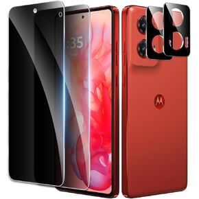 [2+2 Pack] Privacy Screen Protector for Motorola Moto G Stylus 2024 5G, Anti-Spy Shatterproof Tempered Glass with Camera Lens Tempered Glass 9H Hardness Bubble Free Anti-Glare Case Friendly
