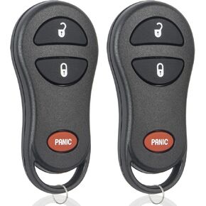 Key Fob Keyless Entry Remote Control Compatible with Dodge Ram Dakota Durango Grand Caravan/Chrysler Town & Country Voyager/Plymouth Prowler Car Key Replacement for GQ43VT17T, 04686481- Pack of 2