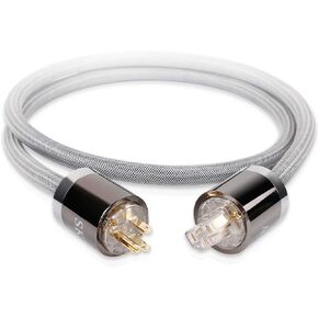 SKW Audiophile Ultra-high Purity Copper Power Cord, Male to Female Shield Power Cable, US Plug for Subwoofer, Amplifier, DV/AV 6.5ft/2M