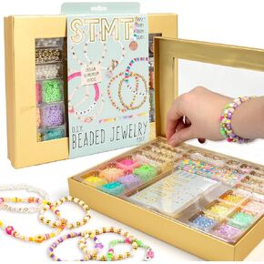STMT DIY Personalized Jewelry Box, Design 50+ Accessories, Includes Swiveling Jewelry Box, Beads for Jewelry Making, Bracelet Making Kit, Great Gifts for Girls, Jewelry Making Kit for Girls 8-12