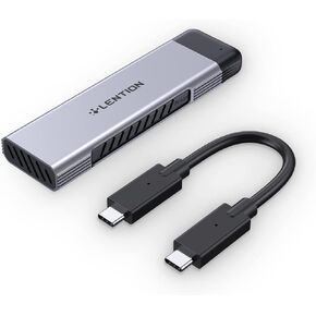 LENTION USB C to NVMe & SATA M.2 SSD Enclosure, USB 3.1 Gen 2 M Key & B&M Key Hard Drive Adapter, Supports UASP for SSD Size 2280/2260/2242/2230, Compatible Mac, Windows, More (C9E, Space Gray)