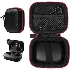 getgear Earbuds Case Compatible with Skullcandy Grind, Grind Fuel in-Ear Wireless Earbuds (Black with Red Zip)